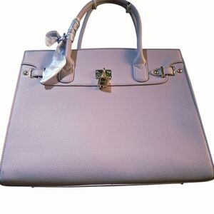 Lavender Tote with Lock Accent